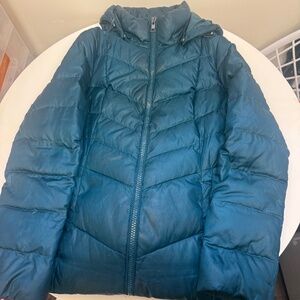 Landsend blue puffer trench coat